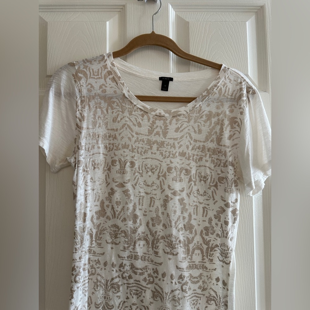 J.Crew Gold & Cream Tissue Graphic Tee